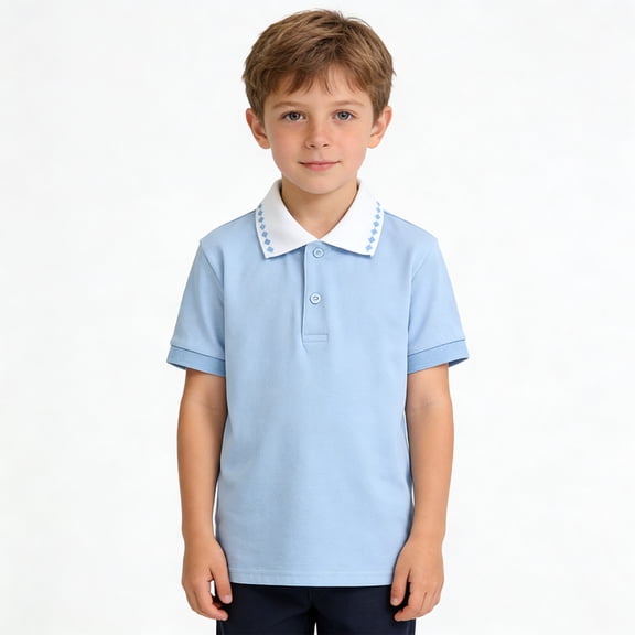 WELOIJEVBE Boy's Short Sleeve Polo Shirts Boys Uniform Shirts Casual Collared V Neck Polo Shirts for Boys Boys Clothes Size 12-13 Years