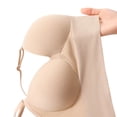 thumbnail image 6 of Women's Wireless Bra, Full Coverage Underarm Smoothing V Neck Bra with Adjustable Straps, Support Lift Comfort Bra | VerBelle,Khaki XL, 6 of 6