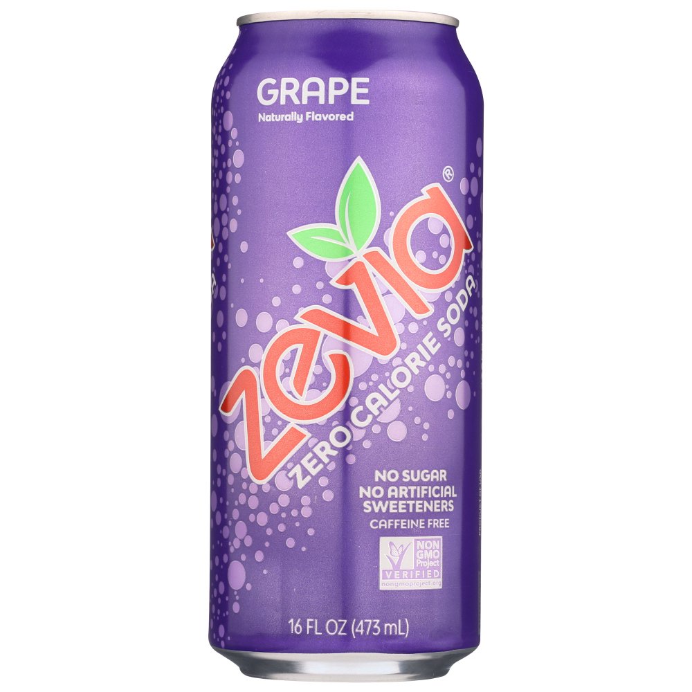 Zevia Zero Calorie Soda Grape, 16 Fl Oz