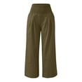 thumbnail image 4 of ManxiVoo High Waisted Wide Leg Pants for Women Bow Print Pattern Lounge Trousers Elastic Waist Comfort Fit for Casual Outing and Travel XL Size Army Green, 4 of 8