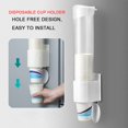thumbnail image 3 of Plastic Cups Holder Disposable Cup Rack Dust-proof Cups Dispenser (White), 3 of 5