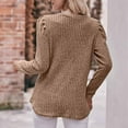 thumbnail image 7 of WREESH Womens Loose Crewneck Sweatshirt Fashion Round Neck Color Long Sleeve Blouse Khaki, 7 of 7