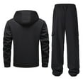 thumbnail image 3 of Letdown Sweat suits men Tracksuits 2 Piece sets Casual Running Jogging Warm Up Full Zip Sweat Suits Jogging Athletic Suit Sets (Black, S), 3 of 3
