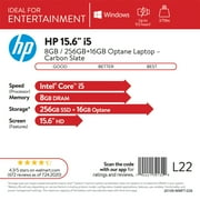 HP 15.6 Laptop, Intel Core i5-1035G1, 8GB SDRAM, 256GB SSD+16GB Optane, 15-dy1051wm
