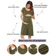 thumbnail image 5 of Ekouaer 3 in 1 Labor/Delivery/Hospital Gown Nursing Dress Maternity Nightgown Sleepwear for Breastfeeding with Button, 5 of 6