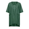 thumbnail image 5 of Tops for Women Trendy Womens Linen Tops Trendy Women Shirts Casual Loose Blouse Stylish Tops for Everyday Wear Fashionable Women's T-Shirts for Any Occasion, 5 of 6