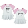 thumbnail image 1 of Pack of 2, For This Child We Have Prayed & When God Made Me He Said Ta-da Funny Dresses For Baby, Newborn Babies Skirts, Infant Princess Dress, Toddler Frocks (Pink Raglan Dresses, 18-24 Months), 1 of 5