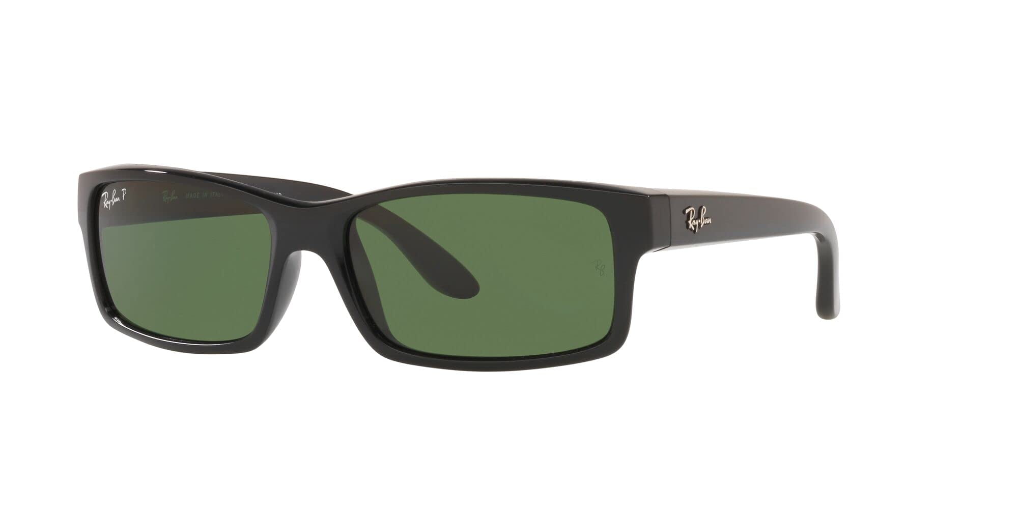レイバン ray-ban サングラス rb4151 601 Ray-Ban RB4151-601/2P Men's Black Rectangular Green Polarized Lens