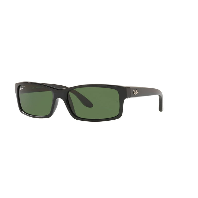 Ray-Ban RB4151-601/2P Men's Black Rectangular Green Polarized Lens