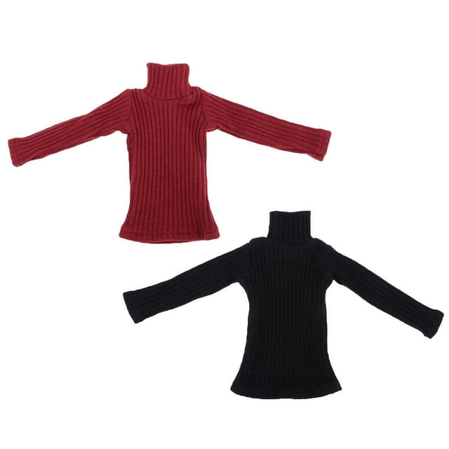 2 Piezas De Suéter De Cuello Alto De Material /6 Para Juguetes Calientes Kumik '' CUTICAT Suéter de figura masculina de acción