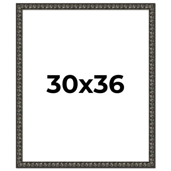 30x36 Frame Black-Brown Medieval Solid Wood Picture Frame | 1.5 Inch Moulding Width | Gotham