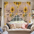 thumbnail image 4 of Swag Curtain Valances Bee Sunflowers Swag Valances for Kitchen Windows Rustic Wood Grain You Are My Sunshine Short Topper Curtains Valance Tier Pair for Kitchen Bedroom Living Room Bathroom 28"x36", 4 of 8