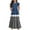 Girls Dresses Navy, variant on Girls Summer Maxi Dresses with Pockets 2025 Size 6-12 Kids Trendy Ruffle Short Sleeve Crewneck Color-Block Loungewear Long Dress