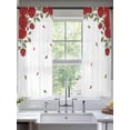 thumbnail image 2 of Red Roses Valentine's Day Sheer Curtains 72 Inch Length 2 Panels Set, Romantic Spring Floral Voile Window Treatment Rod Pocket Curtains Sheers Drapes for Bedroom/Living Room/Kitchen 52"x72"x2, 2 of 7