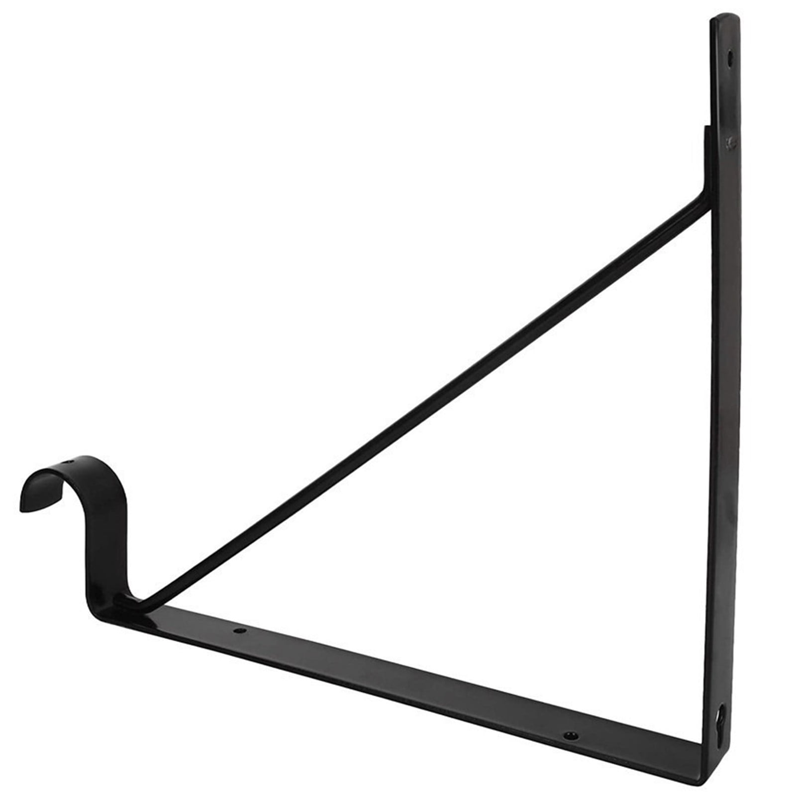 Closet Shelf and Rod Brackets, Heavy Duty Wall Mounted Closet Shelves Bracket with Rod Shelving Support, Black Closet Pole Holder Bracket with Screws, Set of 4, 10.8x10.8"