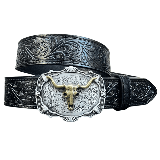Unisex Western Embossed Leather Belt with Removable Alloy Buckle - Soft Adjustable 1.5-inch Cowboy Belt for Jeans, Ideal for Country Concerts/Rodeos, Oil-Edged Craftsmanship, Christmas Gift Boxed