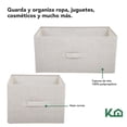 thumbnail image 3 of Cómoda Cajonera KingsHouse con 5 Cajones de Tela Estructura de Acero y Tablero de Madera 100x30x54 cm beige, 3 of 8
