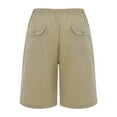 thumbnail image 3 of Aayomet Cotton Shorts For Women Shorts Shorts Casual Women's Waist Cotton Elastic With Plus Size Shorts For Women Beige,3XL, 3 of 5