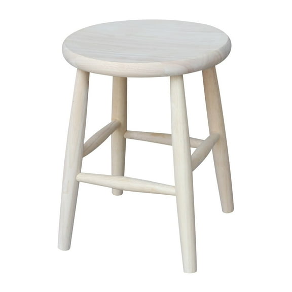 International Concepts 18" Unfinished Solid Wood Scooped Seat Stool