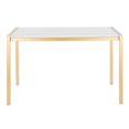 thumbnail image 4 of Lumisource Fuji Modern Dining Table - Gold Metal & White Marble Top, 50" for 6, Indoor Use, Elegant Kitchen/Dining Room Table, Contemporary Design, 4 of 6