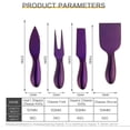 thumbnail image 2 of 4 Pieces Stainless Steel Cheese Knives Set, Stainless Steel Cheese Knives,Cheese Cutter , Cheese Slicer, Cheese Fork -Purple, 2 of 4