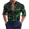 thumbnail image 2 of Lilgiuy Shirts for Men Casual Buttons Beach Non-positioning Print Turn Down Short Sleeve Shirt Blouse for School College Library, 2 of 5