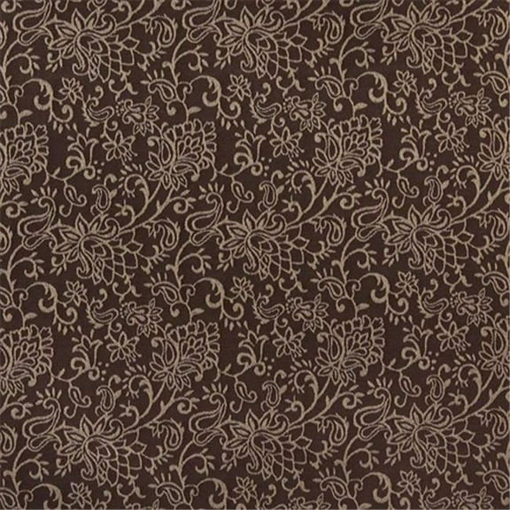 Designer Fabrics B603 54 in. Wide Brown- Contemporary Floral Jacquard Woven Upholstery Fabric
