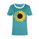 thumbnail image 3 of Gibobby Casual Playera de Manga Corta para Mujer Blusa informal con cuello redondo para mujer, camiseta manga corta con estampado girasoles en color, camiseta vacac(Azul,M), 3 of 4