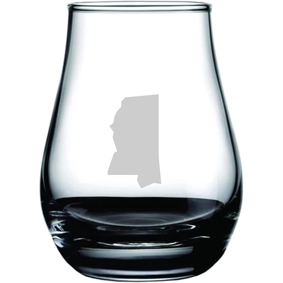 Mississippi States Etched 4.1oz Spey Dram Whisky Glass