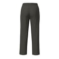 thumbnail image 7 of OVAFBAU Women's Straight Leg Pants Ruched Elastic Waist Linen Pocket Casual Long Pants, 7 of 7