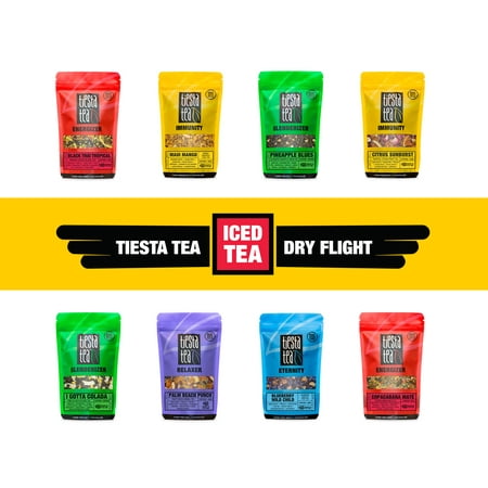 Tiesta Tea ICED TEA Dry Flight, 8 Loose Tea Blends Perfect for Iced Tea, 8 to 12 Servings of Each Flavor, Sampler Gift (Best Tea Sampler Gift Set)