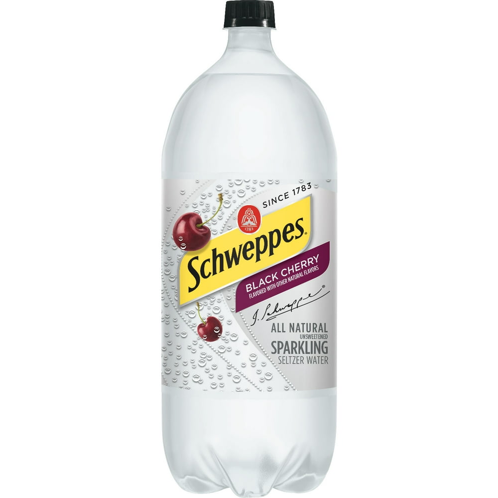 Schweppes Black Cherry Sparkling Seltzer Water, 2 L bottle Walmart