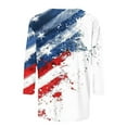 thumbnail image 5 of American Flag Shirts Women Red White and Blue Shirts Women American Flag T Shirt Womens Fourth of July Tops Womens Patriotic Tee Casual Crewneck 3/4 Sleeve Loose T Shirt Ladies Blouses Shirts, 5 of 5