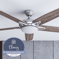 thumbnail image 2 of Prominence Home Clancy 52" Brushed Nickel Indoor Ceiling Fan with Light, 5 Blades, Remote & Reverse Airflow, 2 of 10