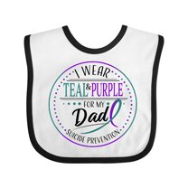 Inktastic Suicide Prevention- I Wear Teal and Purple for My Dad Boys or Girls Baby Bib