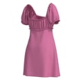 thumbnail image 2 of Vestido George para Mujer Tipo Campesino, Escote Cuadrado, Elástico en Cintura Rosa Talla G, 2 of 4