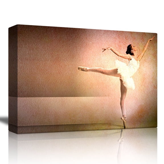 wall26 - Spotlight on a Ballet Dancer on a Neutral Room Background - Canvas Art Home Art - 24x36 inches