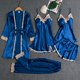 thumbnail image 3 of Ploknplq Pajamas for Women Set,Cotton Pajamas for Women Set,Lounge Sets for Women,Garter Set Robes Lace Bodysuit Deep Underwear,Silk Pajamas for Women,Cute Pajama Sets for Women Blue S, 3 of 3