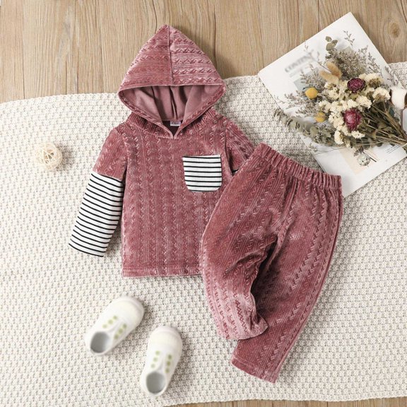 Vedolay Boy's Fall Sets Boy's 2 Piece Outfit Tropical Print Square Neck Blouse Top and Belted Pants Set,Red 3-6 Months