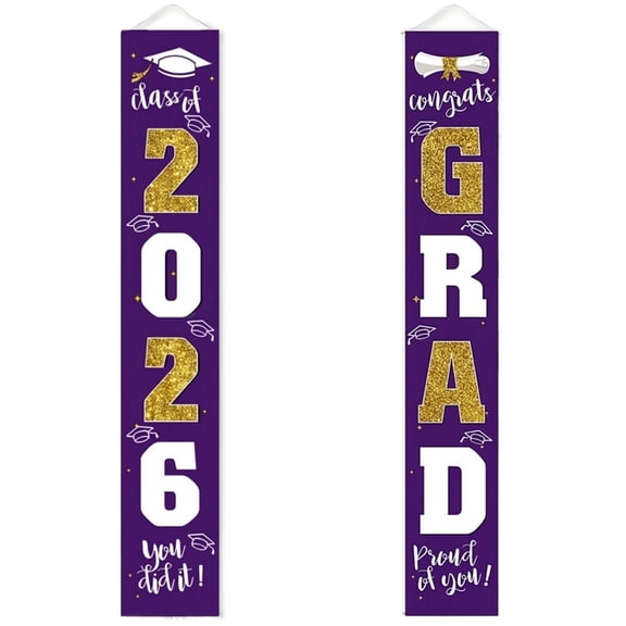 Orange and Black Graduation Decorations, Front Door Signs Outside, 2026 Graduation Party Accents