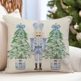 thumbnail image 2 of Christmas Blue and White Chinoiserie Throw Pillow Covers 18x18 Inch Nutcracker Sleigh Christmas Tree Bow Green Outdoor Grandmillennial Decorations Xmas Pillow Cases Set of 4 for Couch Decor, 2 of 6