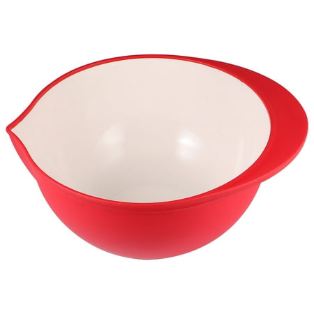

Multifunctional Plastic Salad Mixing Bowls Anti-skid Vegetable Bowls Practical Wide Brim Handle Snack Plate for Home Kitchen (Wh