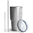 thumbnail image 2 of 30oz Gray Christmas Snowman Pattern Tumblers Stainless Steel Tumbler with Lid and Straw,Vacuum Insulated Double Wall Travel Tumbler Cups Mug with Cleaning Brush for Coffee,Tea, 2 of 7