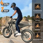 Electric Bike for Adults with 1500W Peak Motor,Max 30MPH & 50Mile,Moped ebikes with 15.6AH Battery,20 Fat Tire Off Road Mountain Ebike,Max 440LBS,UL2849 Certified