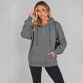 thumbnail image 4 of Hoodies for Women Casual Button Long Sleeve Hooded Sweatshirt Pullover Tops for Fall Winter 2026, 340, 4 of 5
