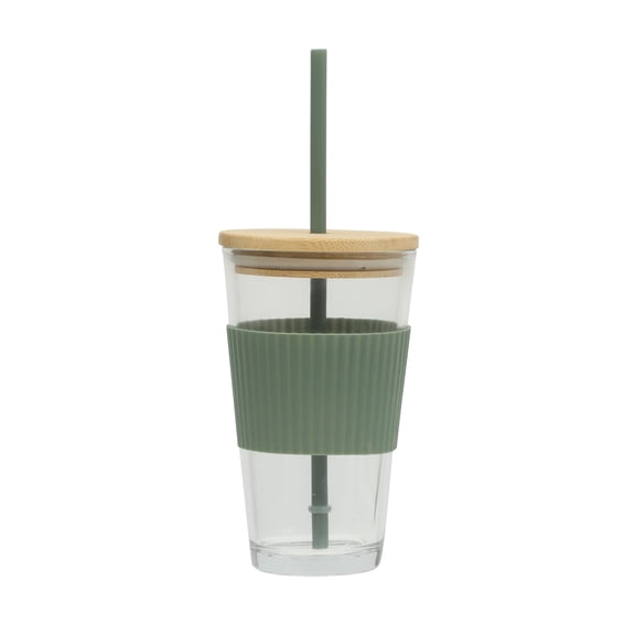 Mainstays 14.5 oz Green Glass Sipper Cup
