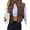 Brown, variant on PUWEI Women's Cropped Puffer Vest Zip-up Stand Collar Padded Gilet Sleeveless Outwear with Pockets