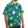 thumbnail image 2 of Tennis Men's Short Sleeve Spread Collar Tops, Casual Button Down Shirts, Printed Summer Beach Shirts, Unisex, 2 of 6