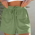 thumbnail image 4 of OSFVNOXV Womens Summer Shorts Plus Size Shorts Casual Elastic Waist Solid Color Drawstring Workout Bottom with Pocket Loungewear Mothers Birthday Gifts ,S-5XL, 4 of 9