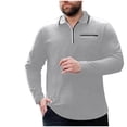 thumbnail image 2 of Aimik Up to 65% off Mens Casual Slim Fit Polo Shirt Tops Lightweight Longsleeve Basic Designed 1/4 Zip Shirts-Gray XL, 2 of 6